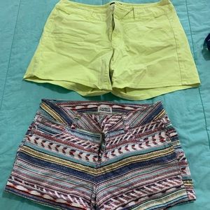 Shorts, pants and shirts